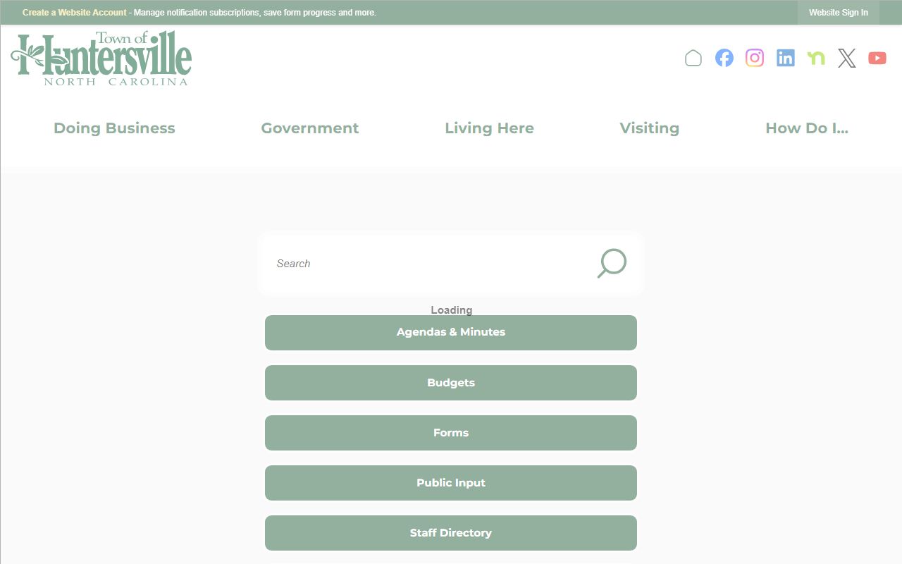 Huntersville town website booking releases