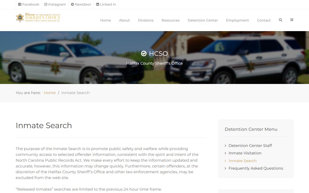 Halifax County booking releases inmate search