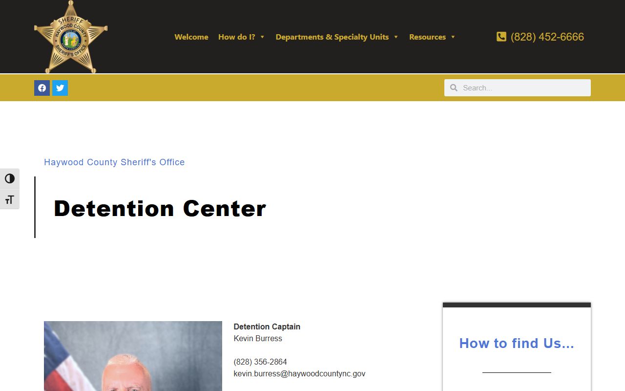 Haywood County booking releases detention center