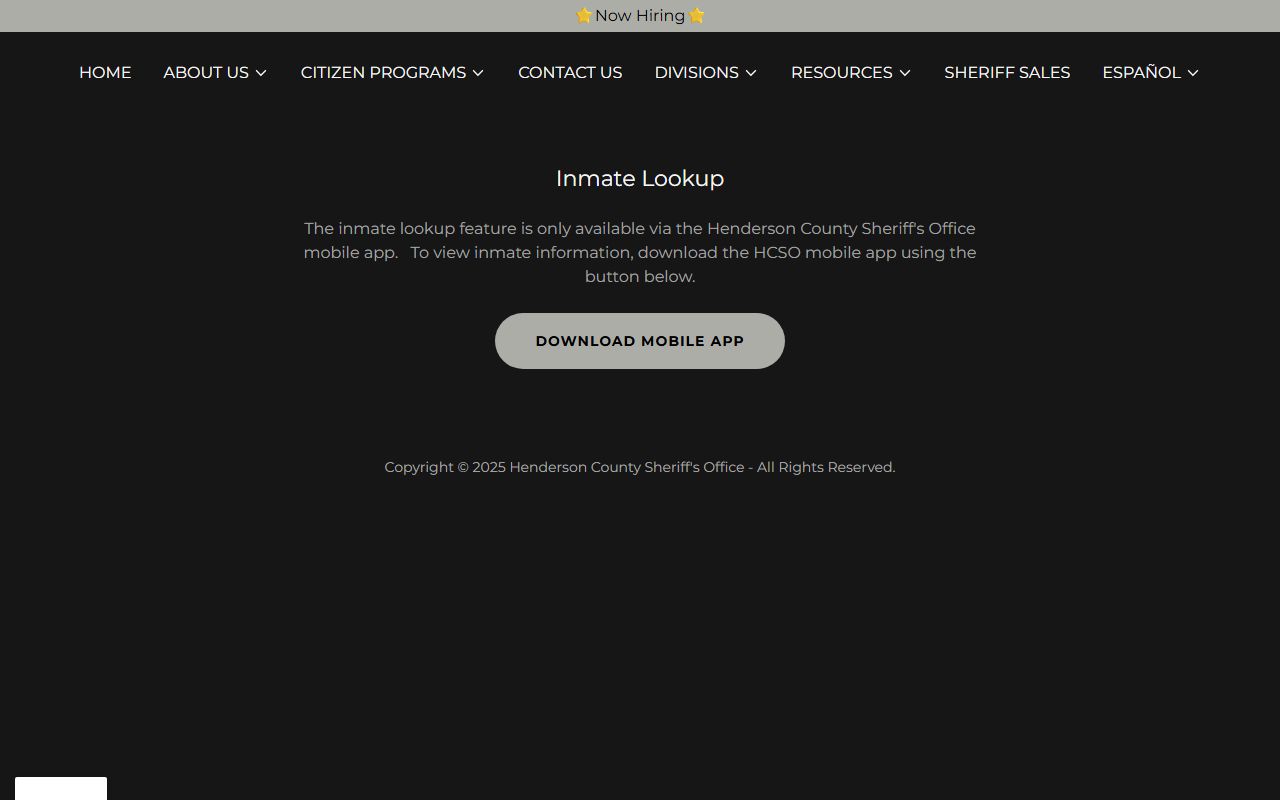 Henderson County booking releases inmate lookup