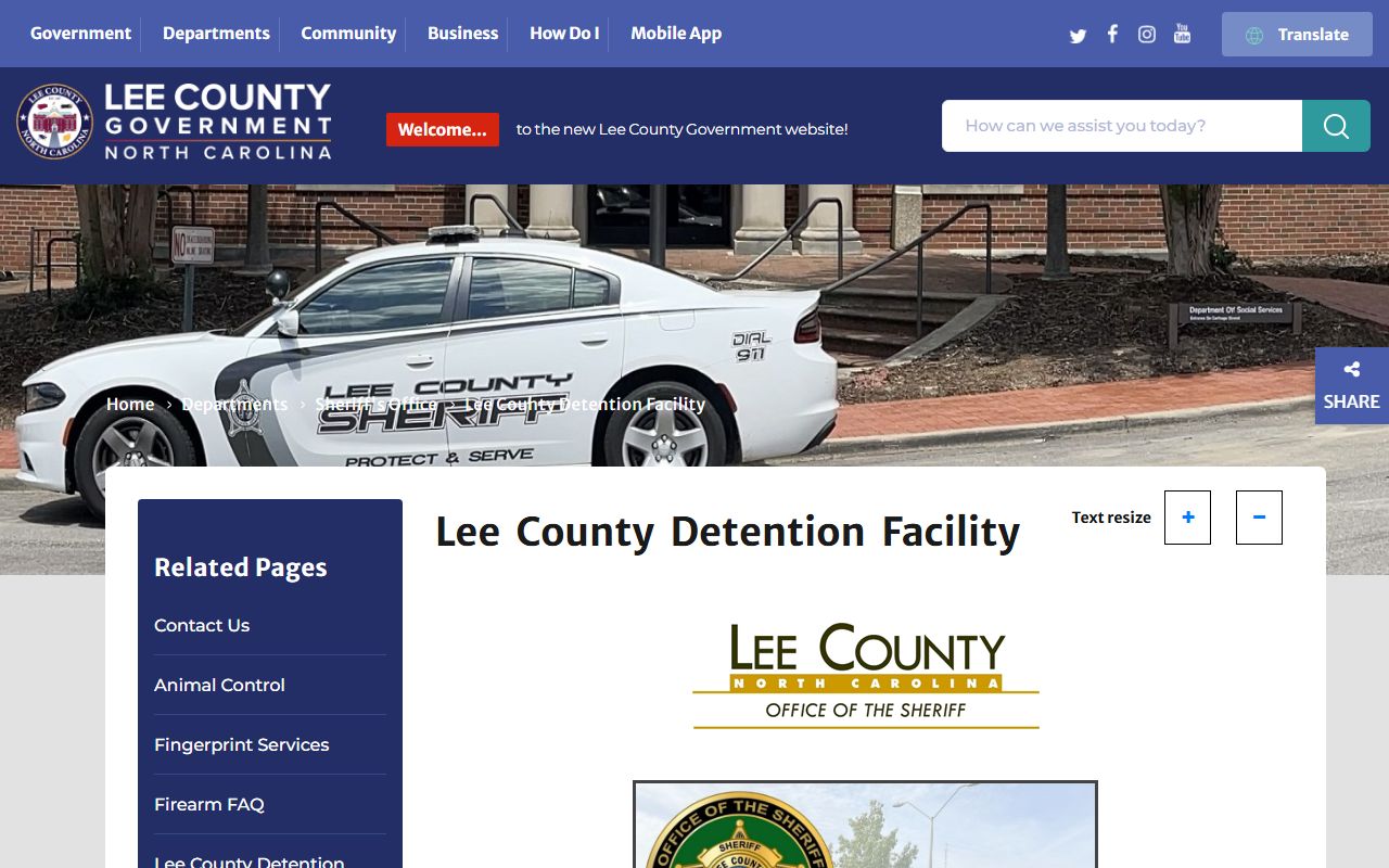 Lee County booking releases county jail