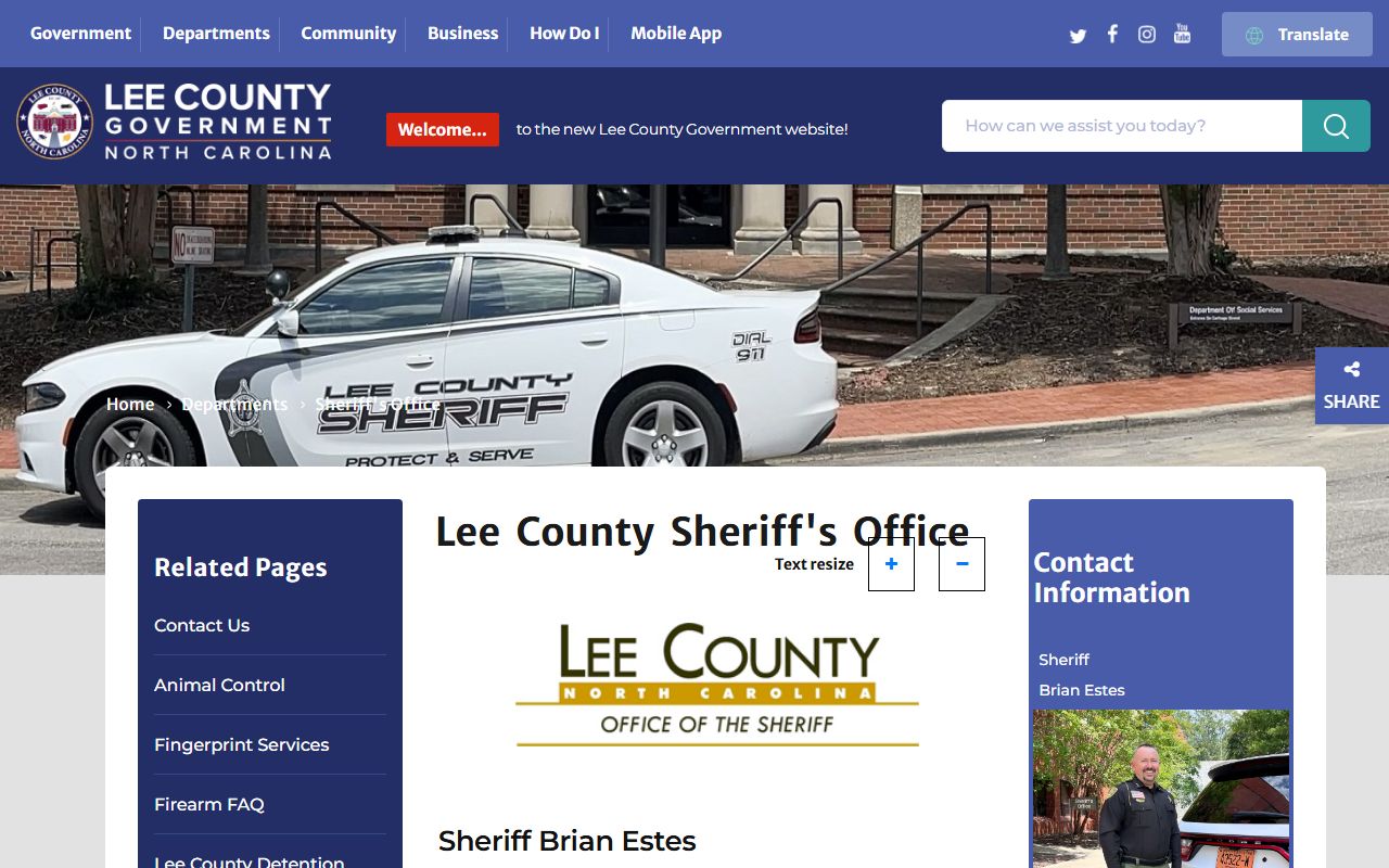 Lee County booking releases sheriff office