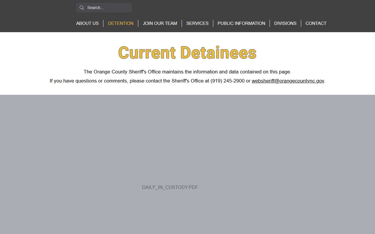 Orange County booking releases current detainees page