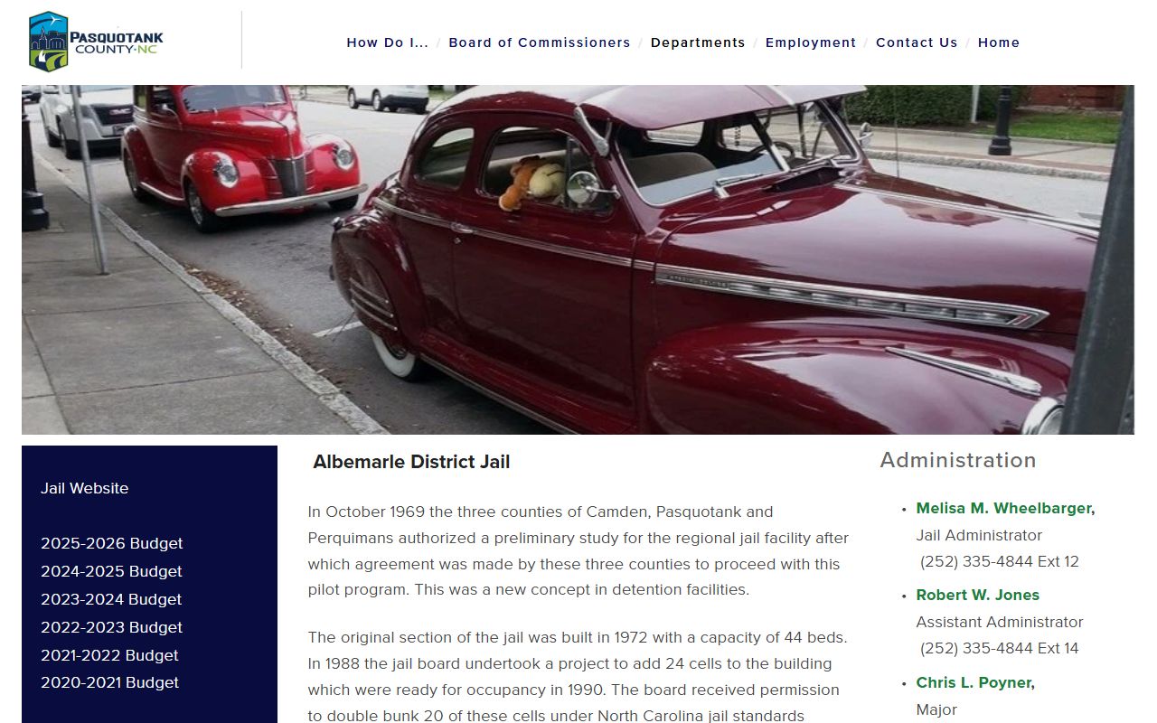 Pasquotank County Albemarle District Jail booking releases