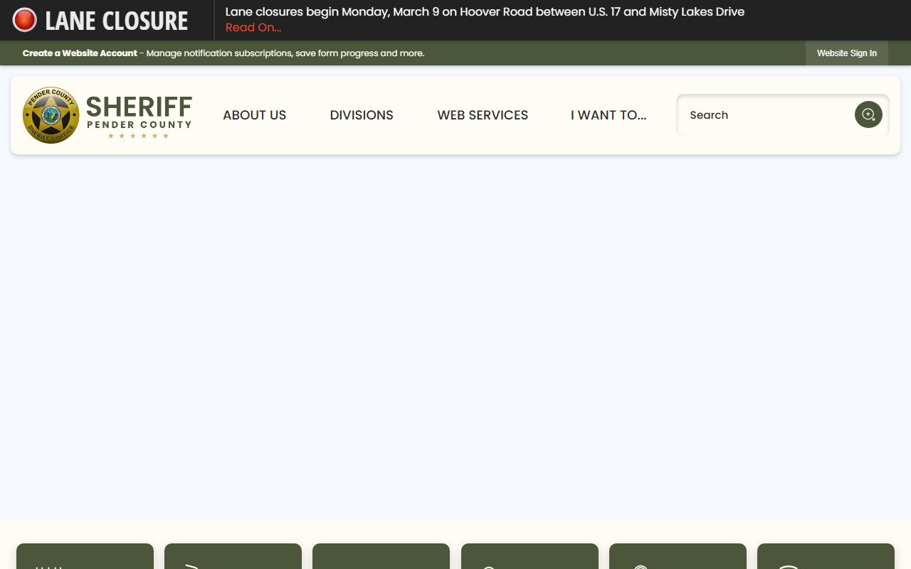 Pender County Sheriff's Office website for booking releases