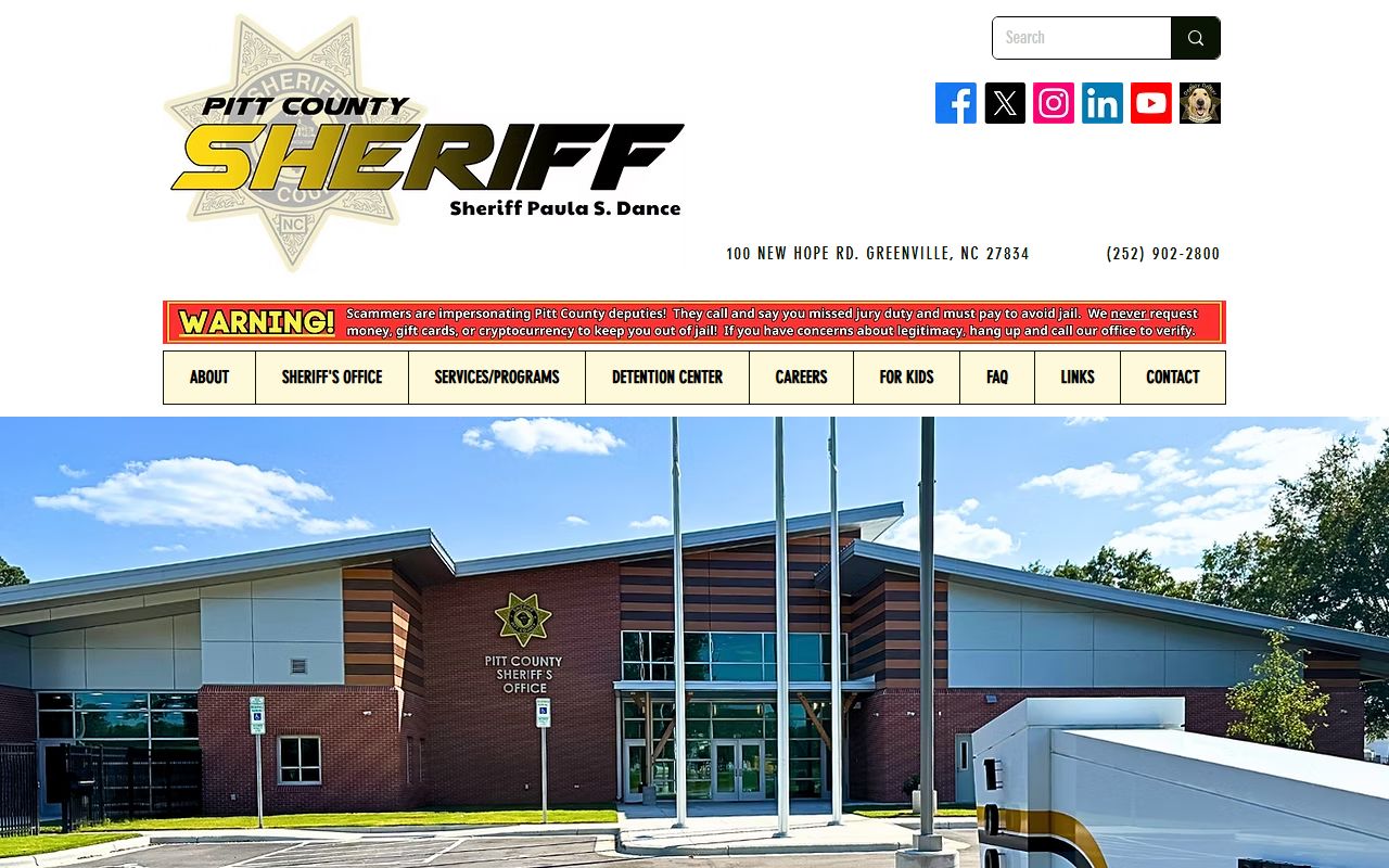 Pitt County Sheriff's Office website for booking releases