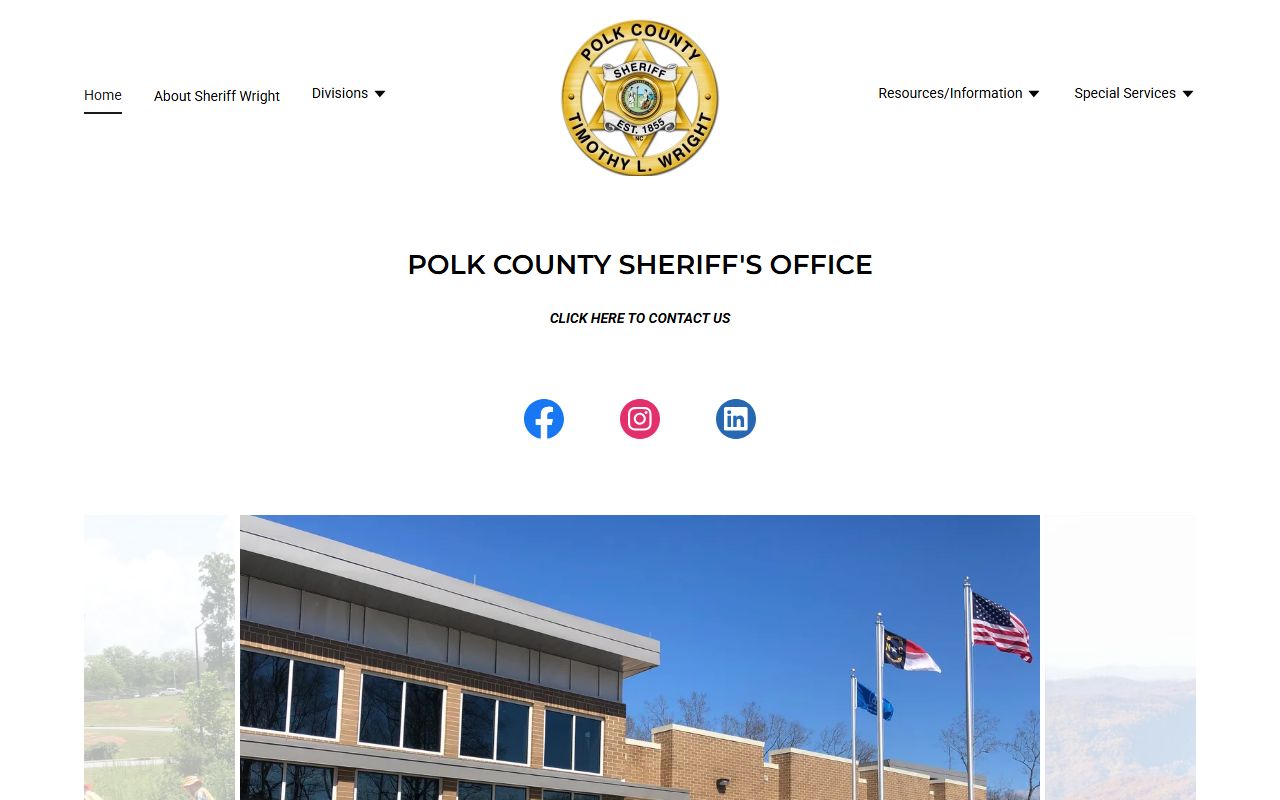 Polk County Sheriff's Office website for booking releases