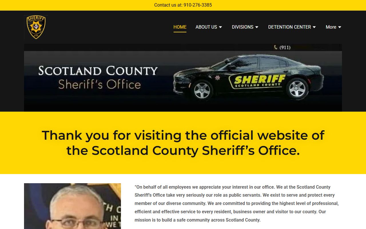 Scotland County Sheriff's Office website for booking releases