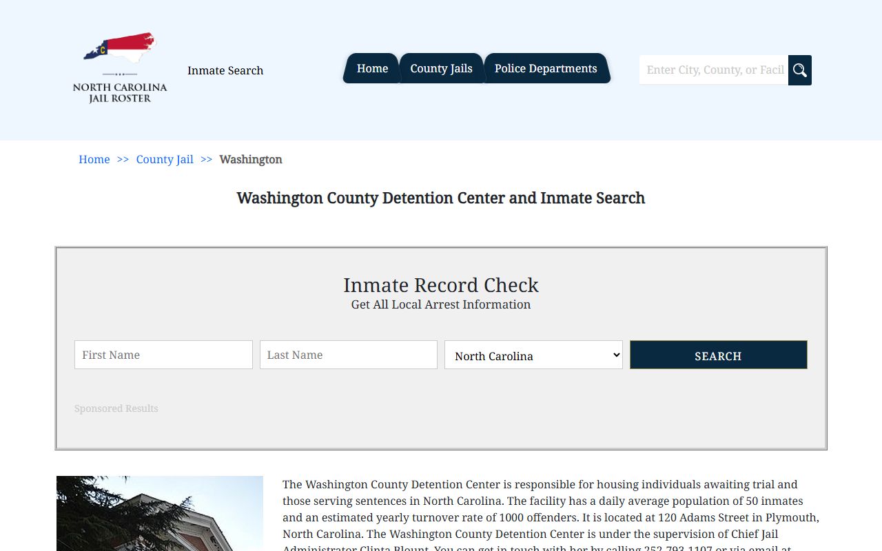 Washington County jail information for booking releases