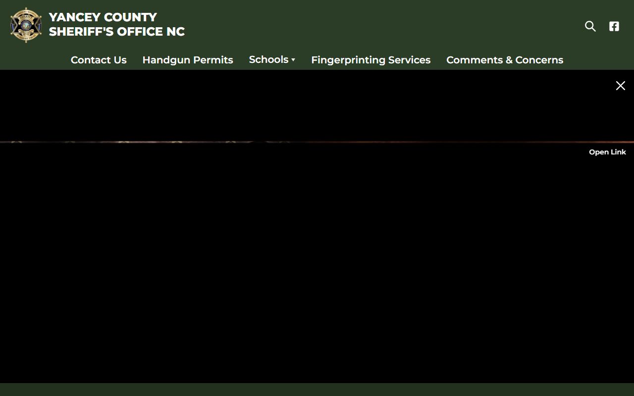 Yancey County Sheriff's Office website for booking releases
